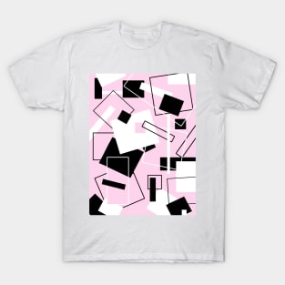 Black White & Pastel Pink 60's Style T-Shirt